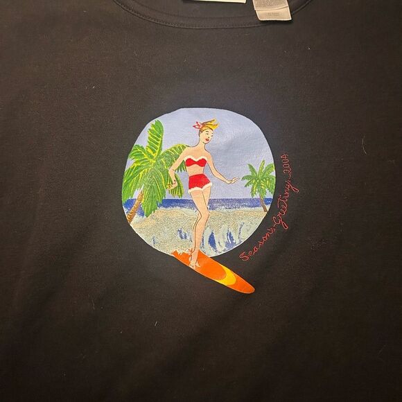 GREAT CONDITION VINTAGE Y2K Liz Claiborne Tee Seasons Greetings 2004 - Picture 2 of 5
